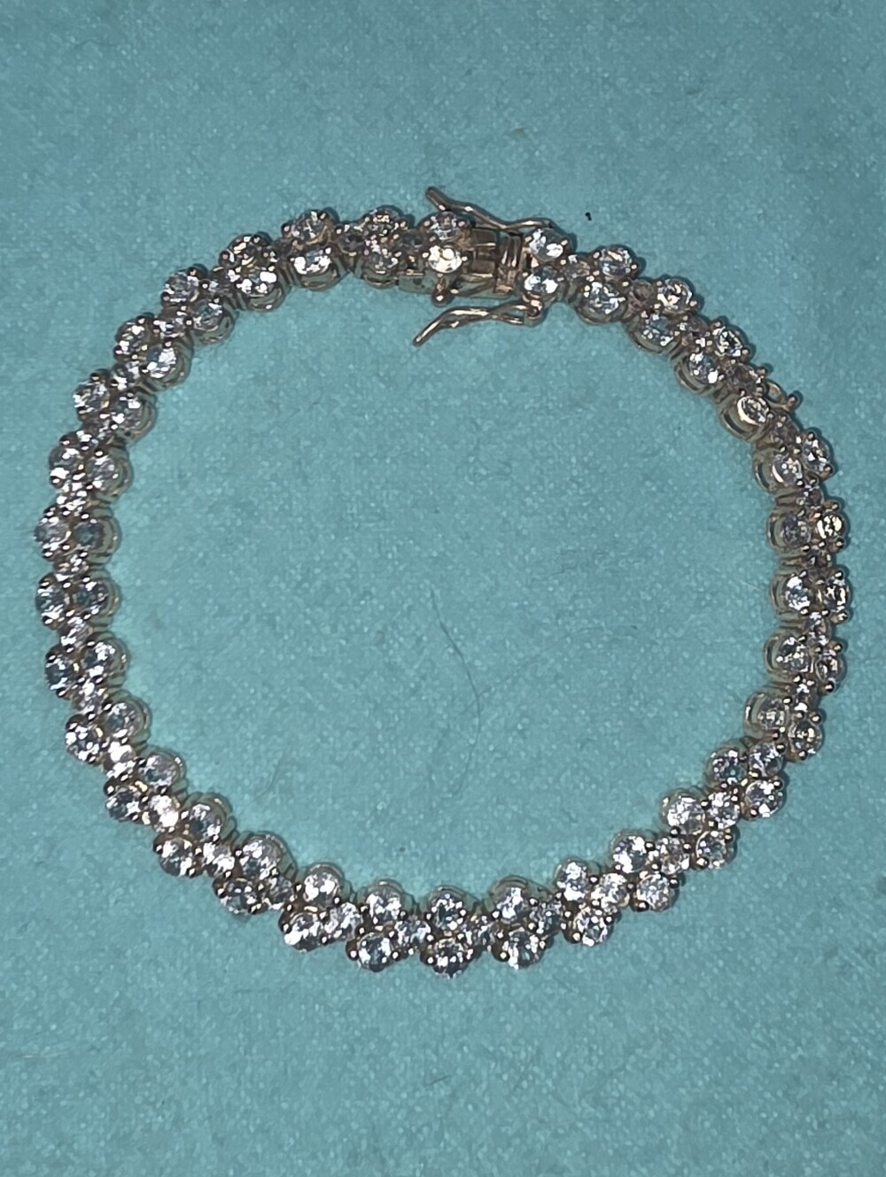 Sterling silver 925 natural aquamarine tennis bracelet 8 Inches - Picture 7 of 8